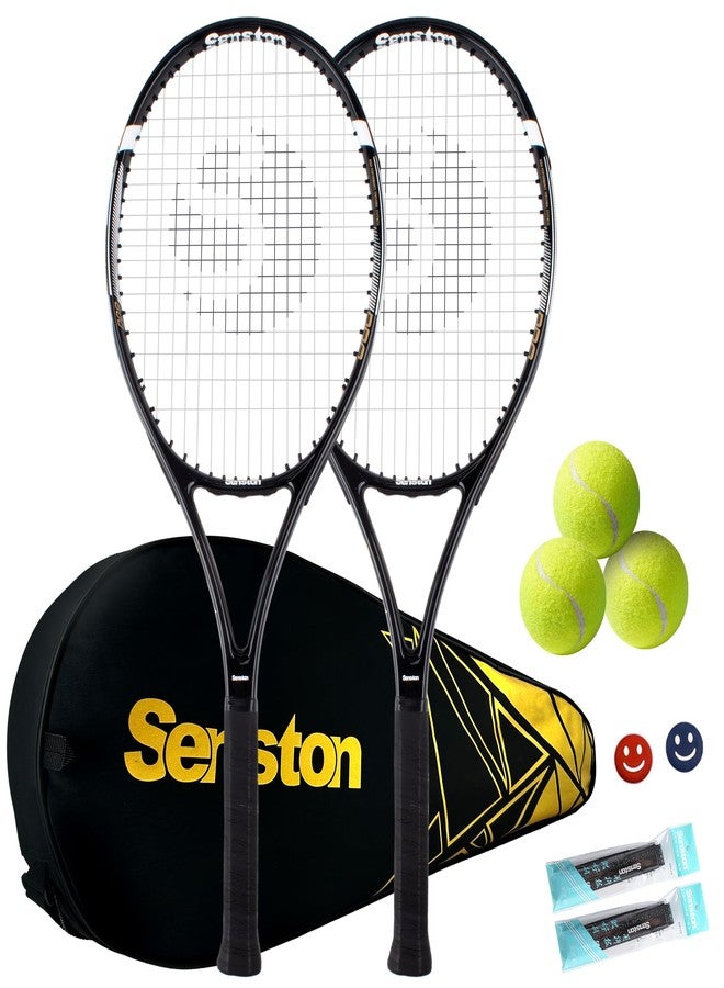 Senston Tennis Racket for Adults 2 Pack Tennis Racket Set Professional 27 inch Tennis Racquet Set Black - Image 1